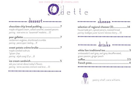 Online Menu of Odette, Florence, AL